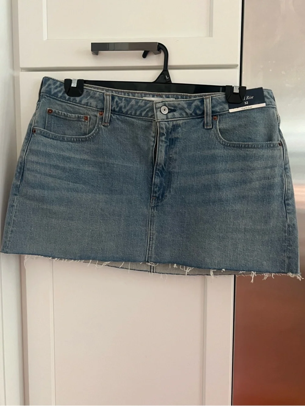 Abercrombie & Fitch Curve Love Mid-rise Light Blue Denim Mini Skirt-Size 32 - Picture 4 of 8